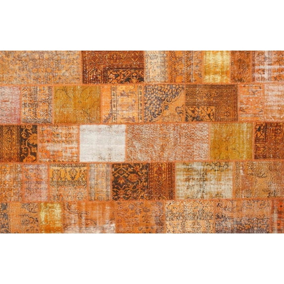 Ahgly Company Machine Washable Indoor Rectangle Contemporary Orange Red Area Rugs, 2' x 3'