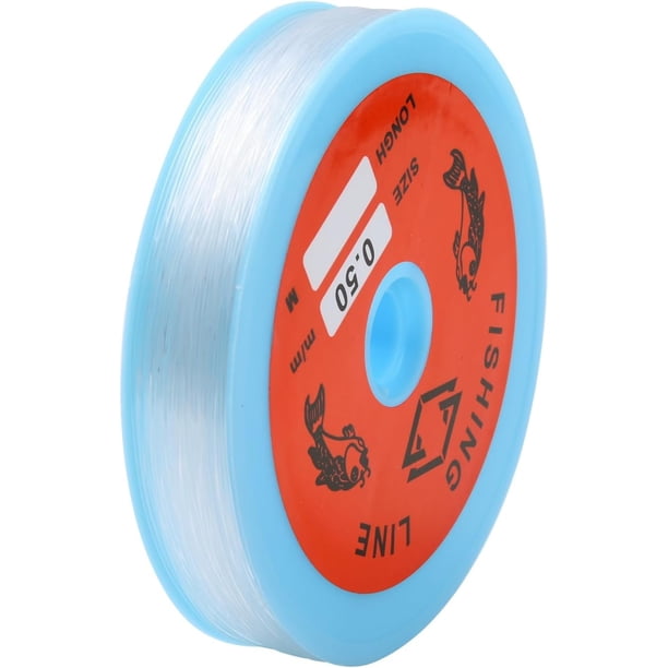 1 rollo de 98,42 yardas (90 m) de hilo de pesca transparente de 0,5 mm, hilo de cuentas, hilo de pesca transparente, materiales de encordado de alambre de nailon