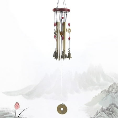 

NEGJ Wind Chimes Traditional Solid Wood Metal Wind Chime Pendant Home Garden Decoration