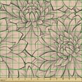 thumbnail image 2 of Ambesonne Floral Fabric by the Yard Upholstery, Spring Nature Dahlias Autumn, 1 Yard, Peach Warm Taupe, 2 of 5