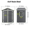 thumbnail image 4 of Olurrisa 6ft x 4ft Plastic Outdoor Storage with Floor and Lockable Door Plastic Garden Shed for Backyard, Lawn, Gray, 4 of 6