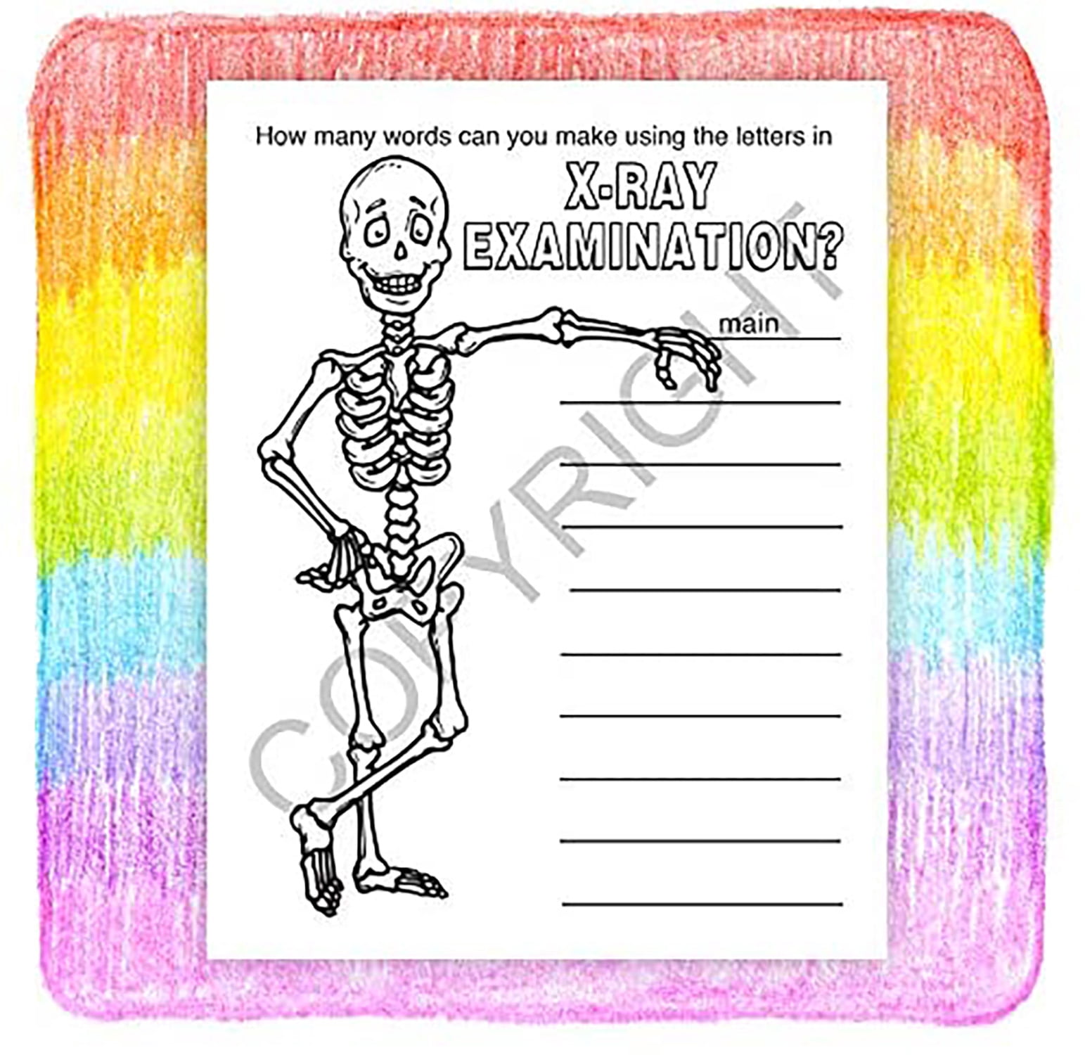 25 Pack - Learn About X-Rays Kid's Coloring & Activity Books