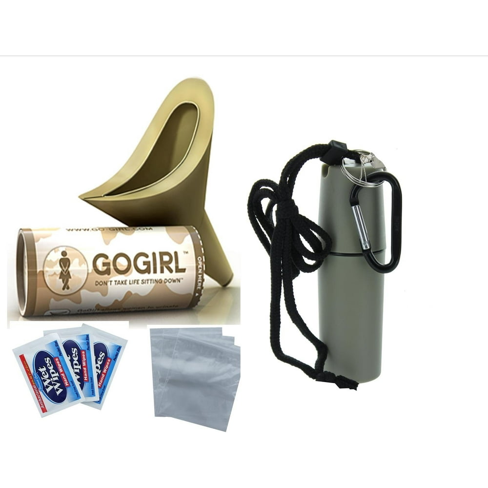 Go Girl Military Female Urination Device, Khaki With Khaki Waterproof Holder & with Xtra