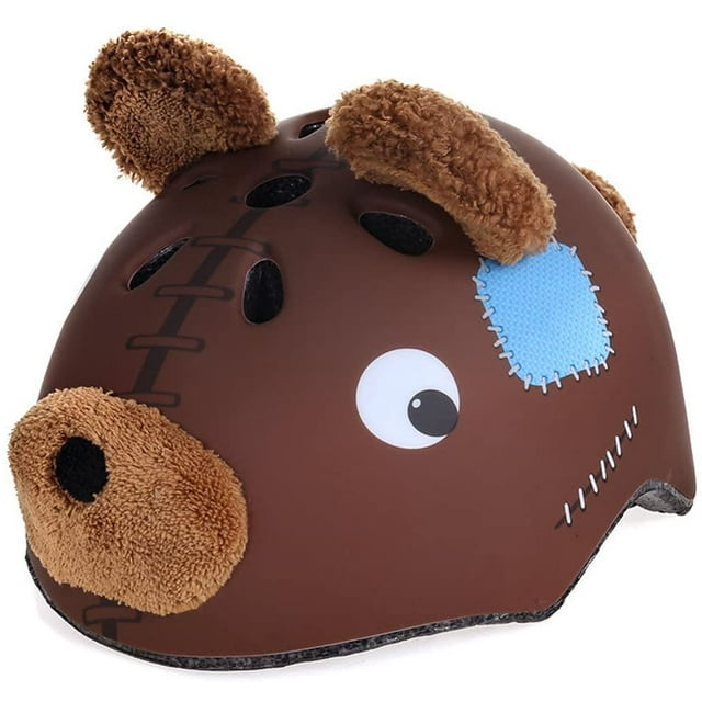 Casco de bicicleta para niños pequeños, casco multideportivo para ciclismo, patineta, patineta, patinaje, 2 tamaños, desde niños pequeños hasta jóvenes, oso de peluche M brillar Juguete