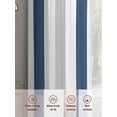 thumbnail image 3 of Navy Blue Striped Sheer Curtains for Living Room Bedroom Geometric Grey White Vertical Stripes Sheer Curtains 96 Inch Long 2 Panels Set Light Filtering Curtain Window Treatments Drapes, 3 of 6