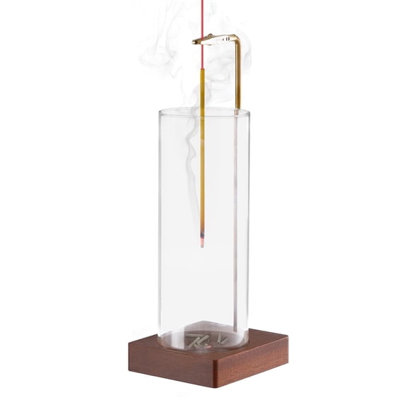 Gogcaro 1 Pack Incense Holder for Sticks, Insence-Stick Holder Ash Catcher with Removable Glass [Anti-Ash Flying], Mess-Free Incense Burner Holder, Perfect for Meditation Yoga Relaxation, Home Decor