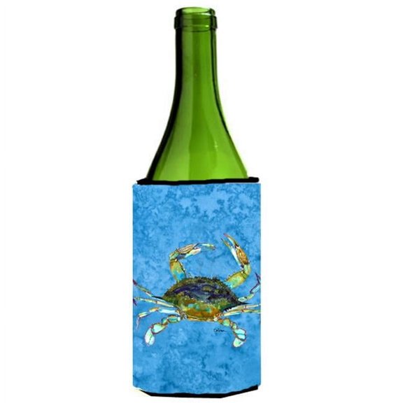 Blue Crab On Blue Wine bottle sleeve Hugger - 24 oz.
