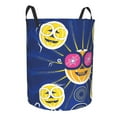 thumbnail image 3 of YFYANG Waterproof Laundry Hamper, Pumpkin Face Smile Laundry Basket Oxford Fabric with Handle Foldable, M, 3 of 8