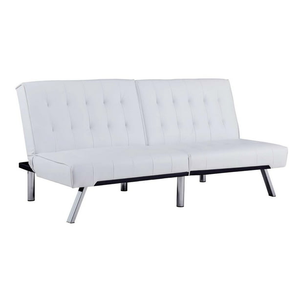 Homegear Furniture Futon Sofa Bed Split Back Couch White Walmart Com Walmart Com