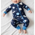 thumbnail image 5 of WIBACKER 3-26M Bamboo Newborn Baby Boys Convertible Footie Pajamas, Toddler Footed Zipper Sleeper for Infant Baby Girls - Planet, 5 of 8