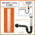 thumbnail image 4 of Tubo de desagüe para lavabo MI MADOL de plástico blanco de 3 cm x 20 cm, 4 of 7