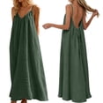 thumbnail image 2 of BOOMNY Women's Backless Cami Dress Spaghetti Strap Cami Lounge House Dresses Flowy Beach Summer Maxi Sundress, 2 of 7