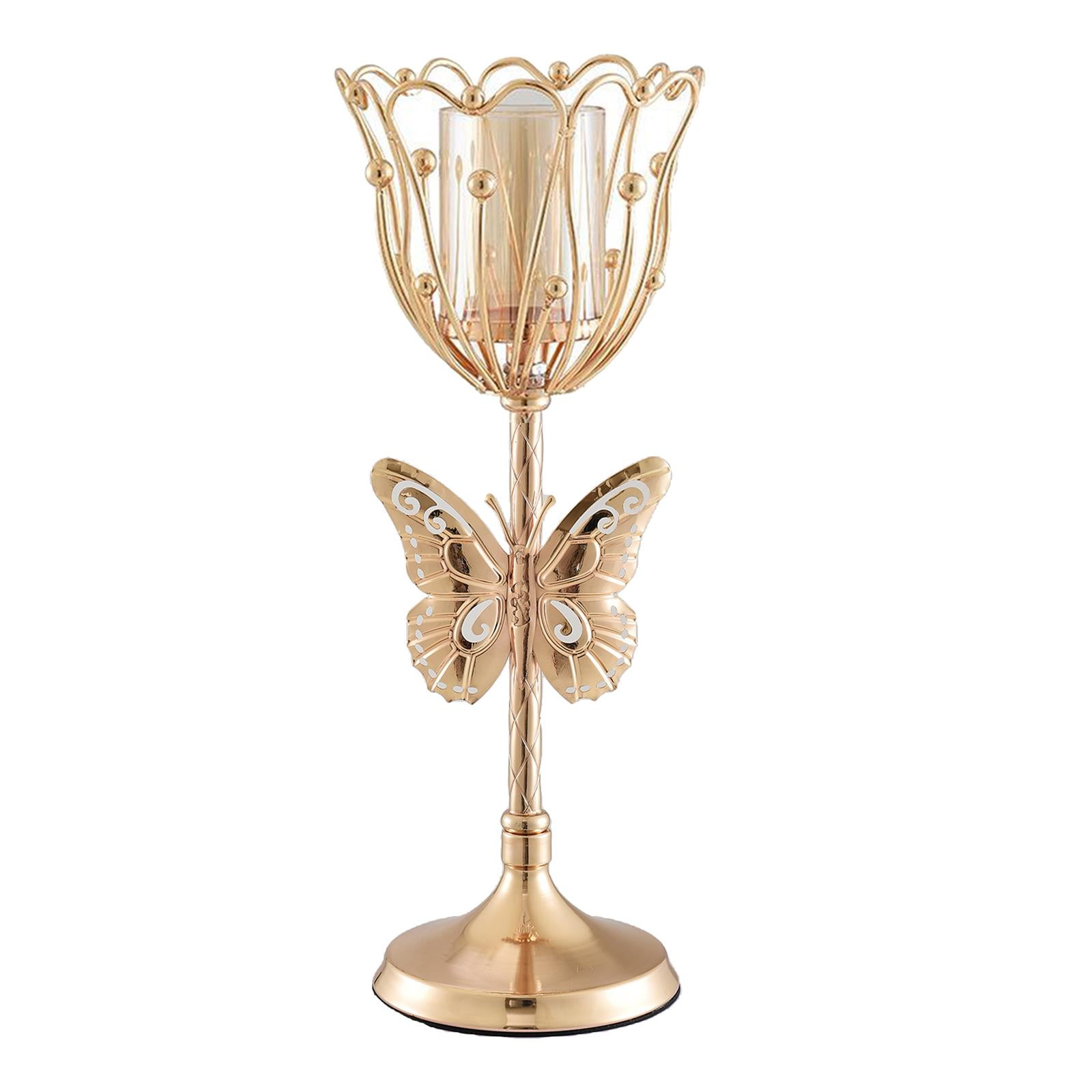 Butterfly Design Candle Holder Metal Candlestick, Candlelight for 5cm