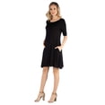 thumbnail image 2 of Maternity Elbow Sleeve Flared T Shirt Pocket Dress, 2 of 5