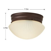 Mainstays 7.5 Classic Flush Mount Ceiling Light, Bronze Finish Frosted Glass Shade, Bulb Not Included