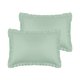 thumbnail image 1 of Funda de almohada con volantes REGALWOVEN, 2 paquetes, fundas de almohada con cierre de sobre, verde, tamaño Queen, 1 of 6
