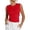 Red #004, variant on Womens Summer Tank Tops Crew Neck Ruffle Shirts Sleeveless Ribbed Knit Slim Fitted Tee Business Casual Blouses L