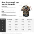thumbnail image 5 of Wukai Fiery Skull Trio Men's Casual Short-Sleeve Button Down Shirt,Cuban Shirts for Men,Mens Short Sleeve Dress Shirts-Small, 5 of 5