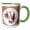 Green/White, variant on 3drose, Pretty Image of Rose Gold Geometric Floral Monogram Initial W, 11oz Magic Transforming Mug