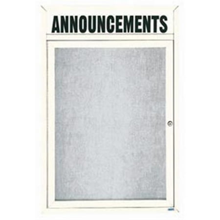 Aarco Products ODCC4836RHIW 36 in. W x 48 in. H Illuminated Outdoor Enclosed Bulletin Board - White