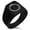 Black, variant on Stainless Steel Greek Mythology Ouroboros Needle Stripe Pattern Biker Style Polished Ring
