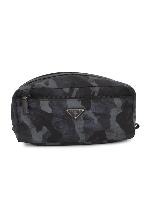 Pre-Owned Prada handbag pouch triangle camouflage 2NA029 PRADA men's black