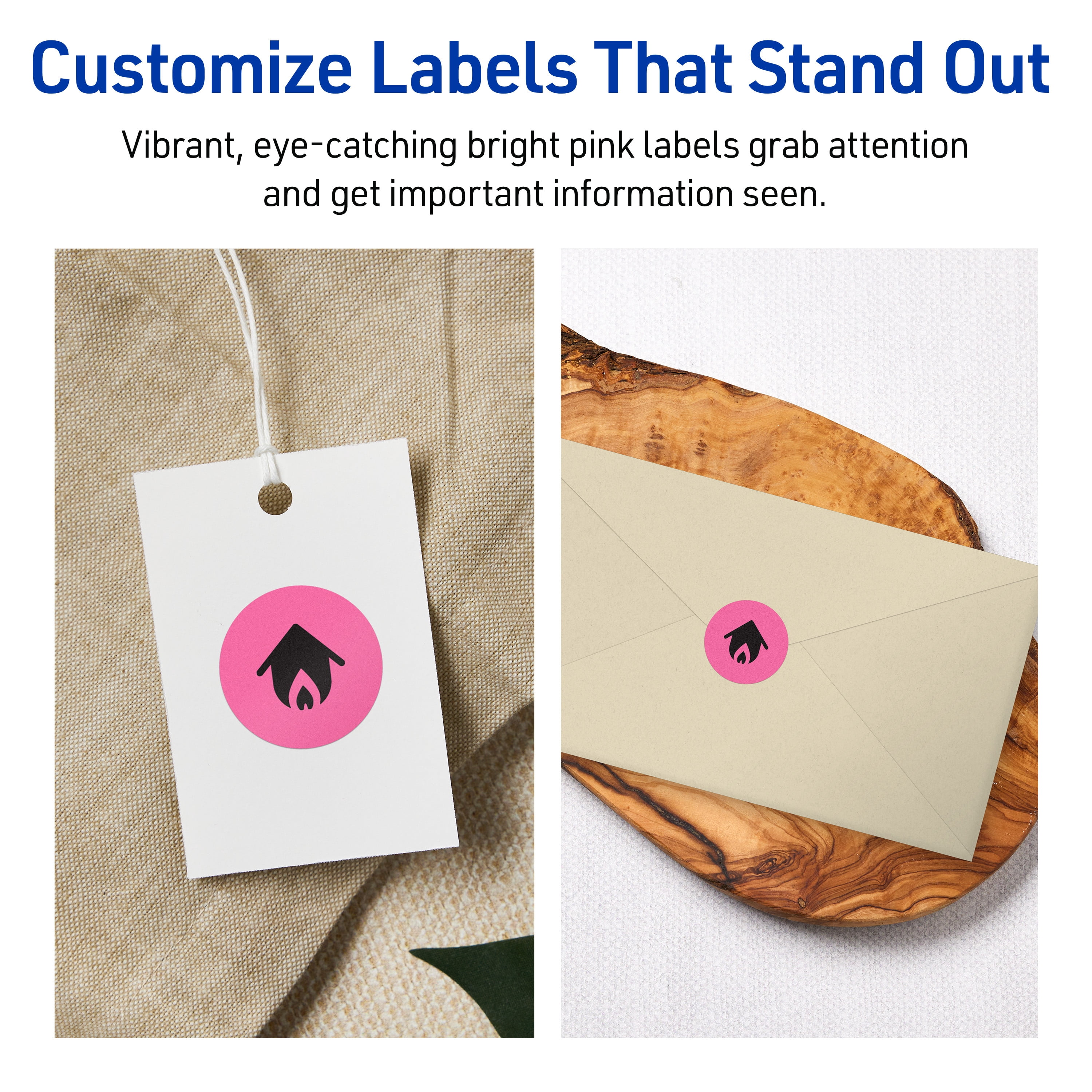 Avery Printable Round Labels, Bright Pink, 1" Diameter, 960ct