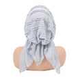 thumbnail image 4 of Domzle Slip-On Pre-Tied Women Headwear Turban Caps Head Wrap Headscarf for Women Sleep Hair Cover Lightweight Hat Light Blue, 4 of 4