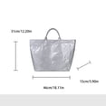 thumbnail image 2 of NexTorq PVC Tote Bag Women's Letters Print Hobo Handbag Waterproof Plastic Tote Purse for Work, Beach, Shopping, Silver, 2 of 6