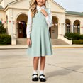 thumbnail image 5 of OGLCCG School Uniform Jumper Dress for Girls Kids Sleeveless A-Line Pleated Mini Dress Back to School Clothes Size 5-14(Mint Green,11-12 Years), 5 of 7