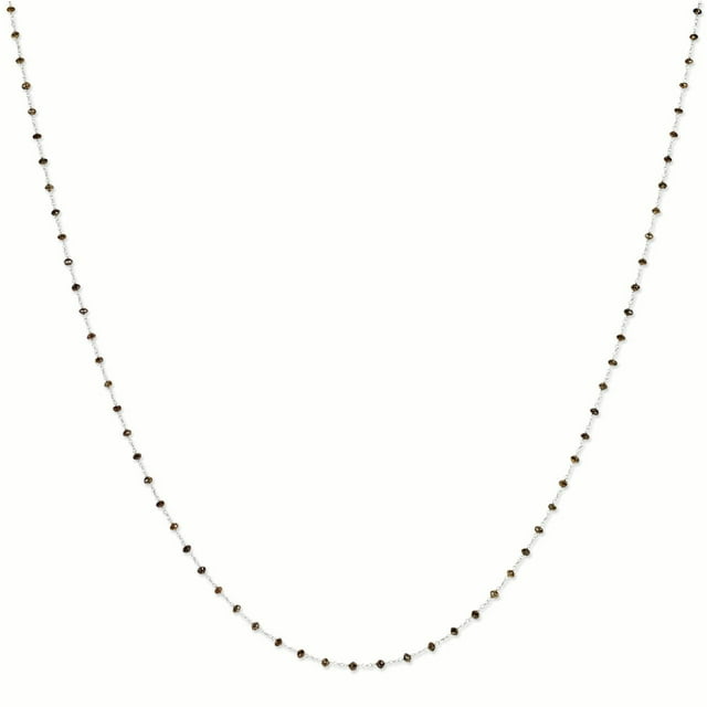 14K White Gold Coffee Brown Diamond Briolette Necklace 24 Inch
