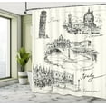 thumbnail image 5 of Ambesonne Sketch Shower Curtain, Italian Landmarks Travel, 69"Wx70"L, Black White, 5 of 5