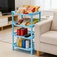 thumbnail image 3 of 4-Tier Plastic Shelf for Storage, Shelving Unit Storage Rack Organizer Utility Shelf for Kitchen Office Garage Pantry Laundry Organization, Storage Rack for Pantry Closet, 3 of 6