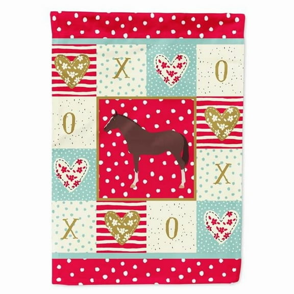 Caroline's Treasures CK5340GF English Thoroughbred Horse Love Flag Garden Size, Small, multicolor