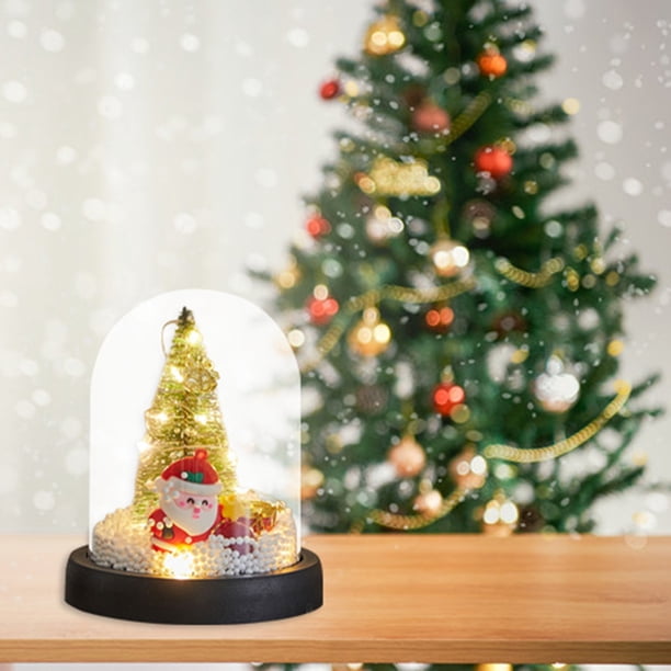 Árbol De Navidad Led Con Campana De Cristal, Muñeco De Nieve De 5 Pulgadas, Tarro Decorativo Con Base, Decoración Iluminada Para Flores, Centro De Mesa, Fiesta De Navidad En Casa.