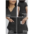 thumbnail image 3 of Stat Medical Wear 100200 Womens Scrubs Set 2 Pocket V-Neck Scrub Top with 5 Pocket Drawstring Pant Black XS, 3 of 6
