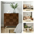 thumbnail image 4 of Tina's Home Modern 2 Doors Sideboard Buffet Cabinet Set of 2 with Storage and Adjustable Shelves Living Room Walnut, 4 of 7