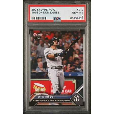Graded 2023 Topps Now Jasson Dominguez #812 Rookie RC Baseball Card PSA 10 Gem Mint