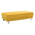 thumbnail image 3 of Passion Furniture Riveredge Yellow Linen Upholstered Ottoman, 3 of 3