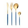 thumbnail image 1 of HHHCPortuguese Tableware 402 Stainless Steel Dinner Knife Fork Spoon Tea Spoon Western Flatware Set Blue, 1 of 5