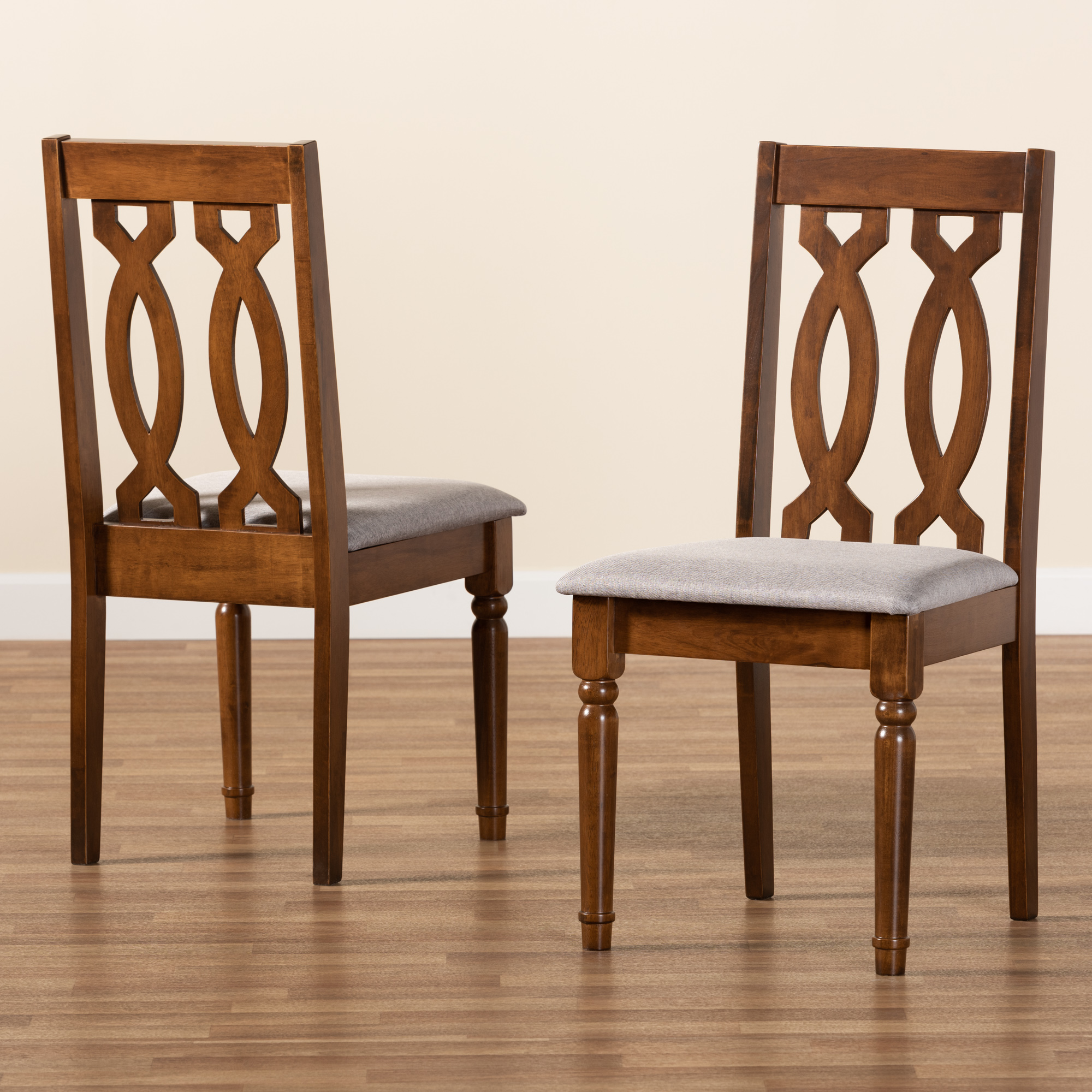 Baxton Studio Cherese Dining Chair, Set of 2, Grey