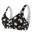 thumbnail image 1 of Gibobby Brasier Mujer Push Up Ropa interior informal con estampado Sexy para mujer, ropa interior con hebilla frontal sin aros, chaleco de encaje(Negro,36), 1 of 4