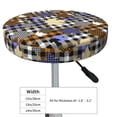 thumbnail image 4 of Balery maple leaves Houndstooth Pattern Round Bar Stool Seat Covers Velvet Fabric Adjustable Protects from Scratches and Stains for 14-17 Inch Chair-13 inch, 4 of 7