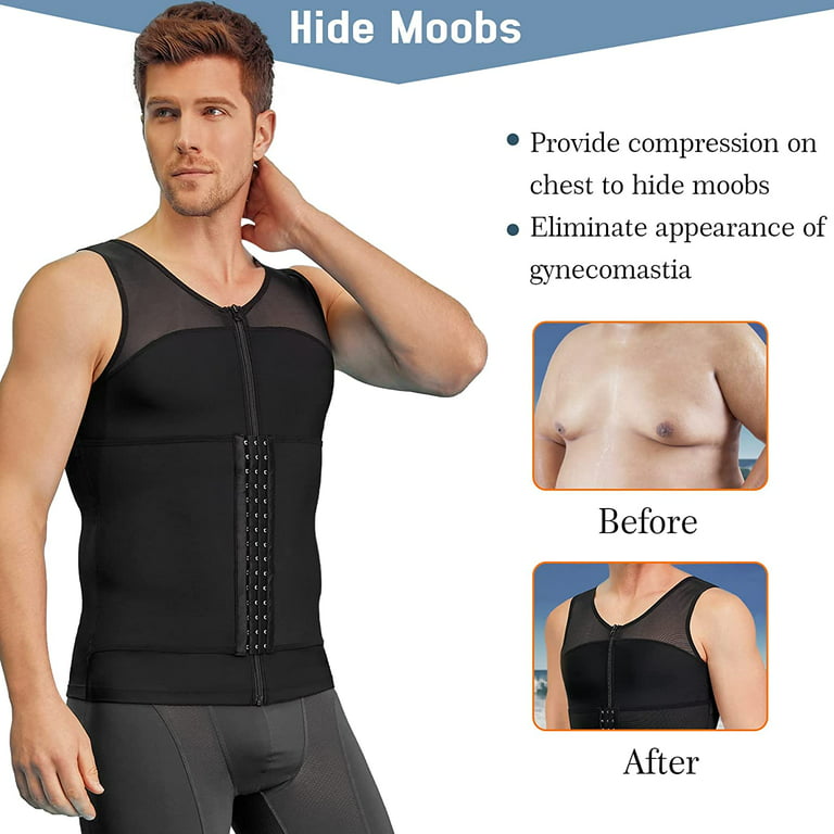 Gotoly Men Tummy Control Shapewear Tank Top Body Shaper Compression  Shirts(Black Large) 
