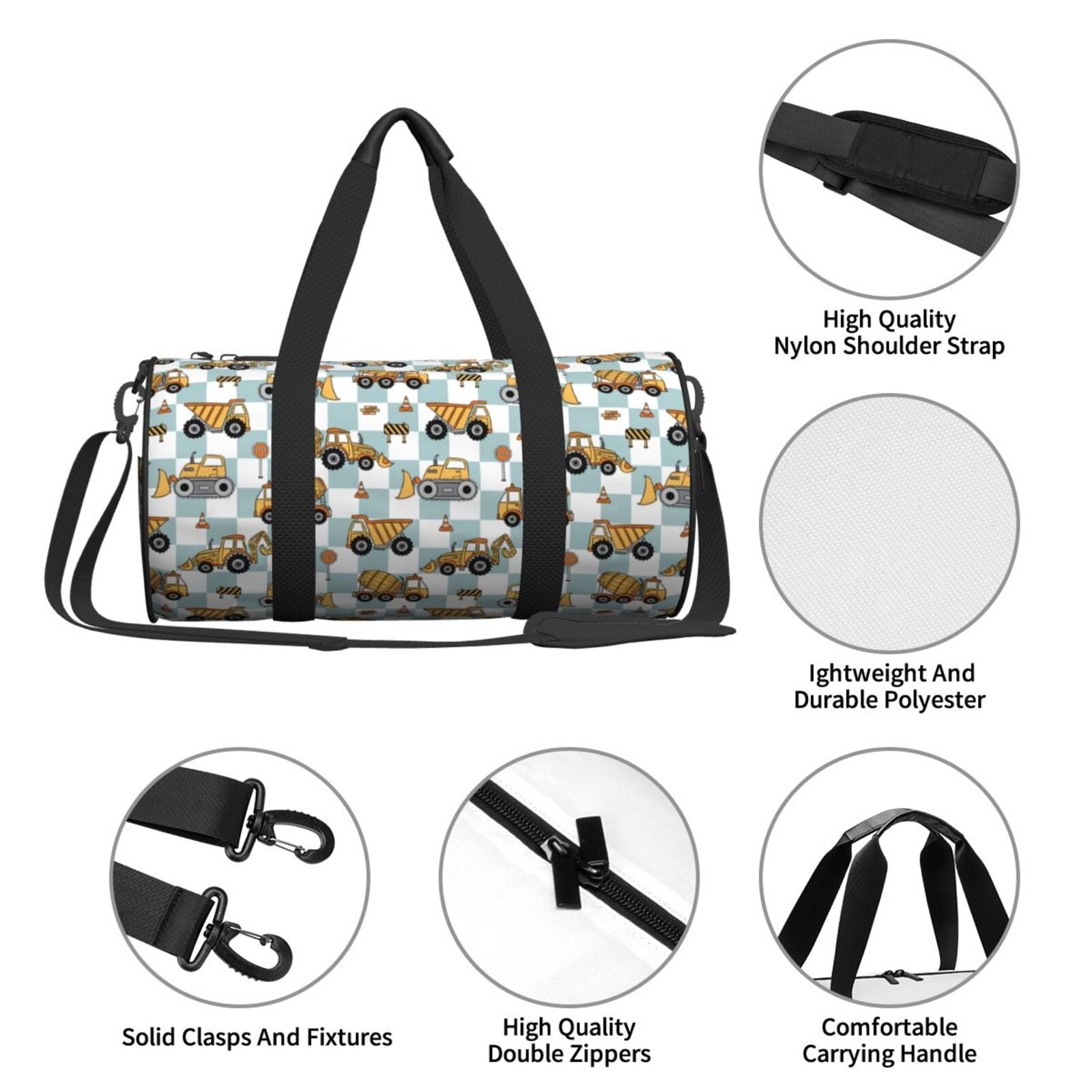 Vsdgher Excavator 45L Foldable Duffel Bag, Sports Gym Bag,Overnight Bag, Portable Weekender Bag for Airplanes