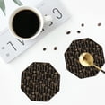 thumbnail image 4 of Vsdgher Keys Print Leather Coasters for Drinks, Durable Drink Coasters 4 Set for Tabletop Protection, Luxurious Home Décor and Housewarming Gift-Octagon, 4 of 6