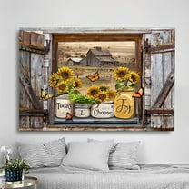 Hxoliqit Butterfly Sunflower Wall Art, 7.9" x 12" Canvas Painting,Wall Decor Clearance ,Canvas Wall Art Clearance ,Clearence Sunflower Wall Decor
