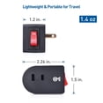 thumbnail image 7 of Cable Matters 3-Pack 2 Prong Outlet with ON Off Switch, Single 2 Prong Outlet Switch/Plug Switch in Black, 7 of 7