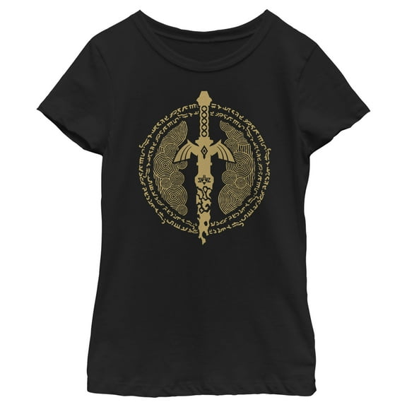 Girl's Nintendo The Legend of Zelda: Tears of the Kingdom Master Sword Icon Graphic Tee Black X Large