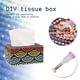 thumbnail image 3 of Caja de pañuelos con pintura de diamante de onda, Kit hecho a mano, arte artesanal de mosaico DIY (ZJH017) Tmvgtek Oficina Multiescena Multifunción, 3 of 8